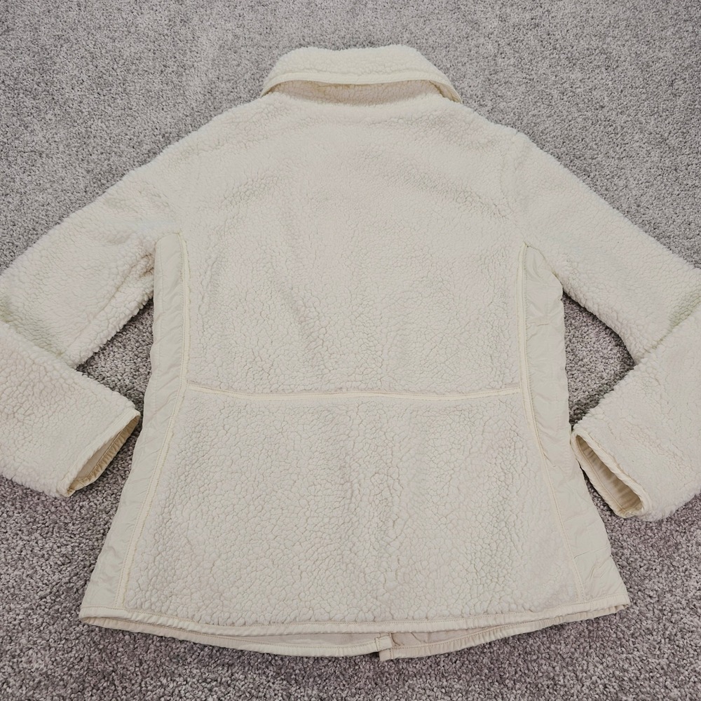 T by Talbots Ivory Sherpa Fleece Jacket Full Zip Cozy Warm Womens Small‎ S NWOT - Picture 3 of 8